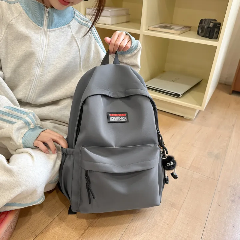 URBAN FOREST Nylon Backpack Unisex White/Gray/Black/Green/Blue/Pink-9