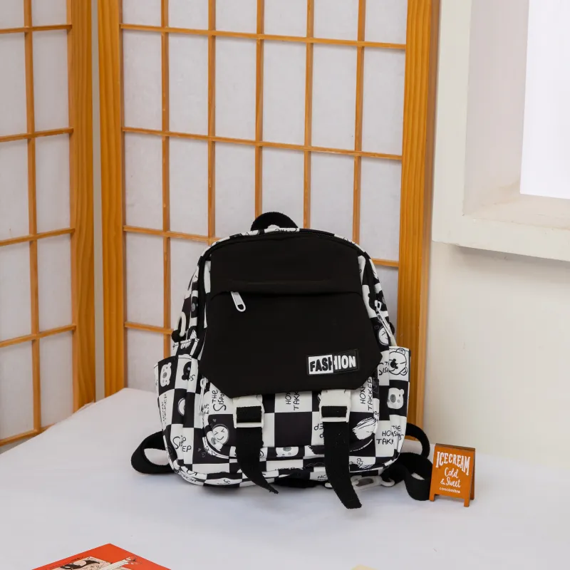 URBAN FOREST Nylon Backpack Unisex Black/Purple/Orange/Green/Blue/Pink-5