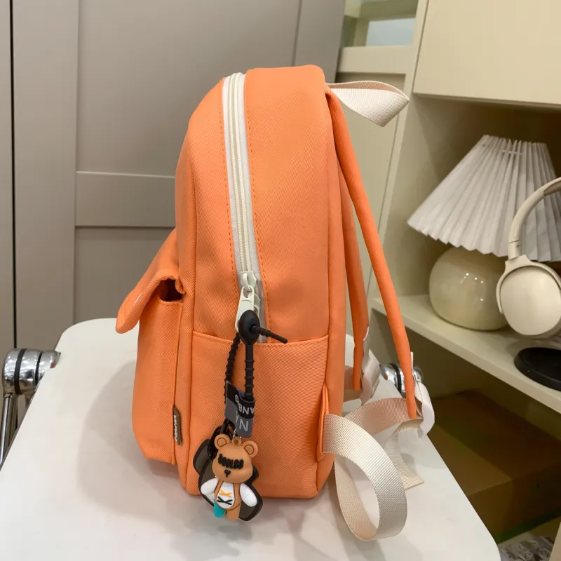 URBAN FOREST Nylon Backpack Unisex Orange/Khaki/Blue/Pink/Black-4