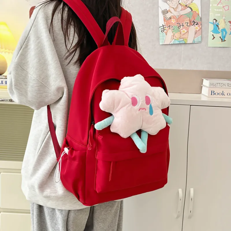 URBAN FOREST Polyester Backpack Women's Ecru/Burgundy/Light Yellow/Light Green/Pink-9