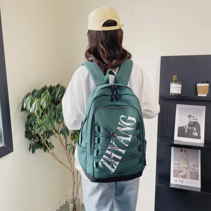 URBAN FOREST Nylon Backpack Unisex Blue/Green/Purple/Black-7