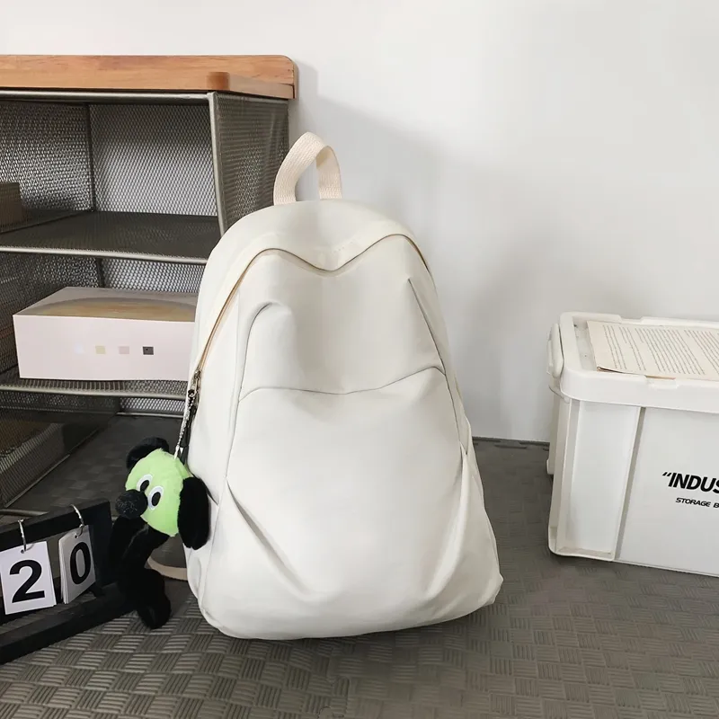 URBAN FOREST Nylon Backpack Unisex White/Gray/Black/Khaki/Green-1
