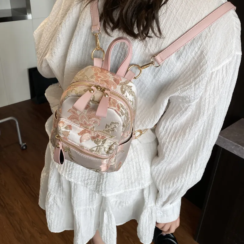 URBAN FOREST PU Backpack Mini Women's Pink/White-5