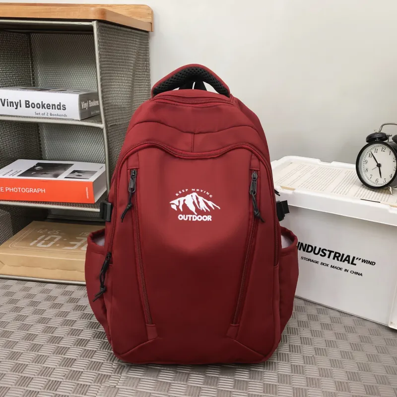URBAN FOREST Nylon Backpack Unisex Orange/Green/Red/Black/White-10