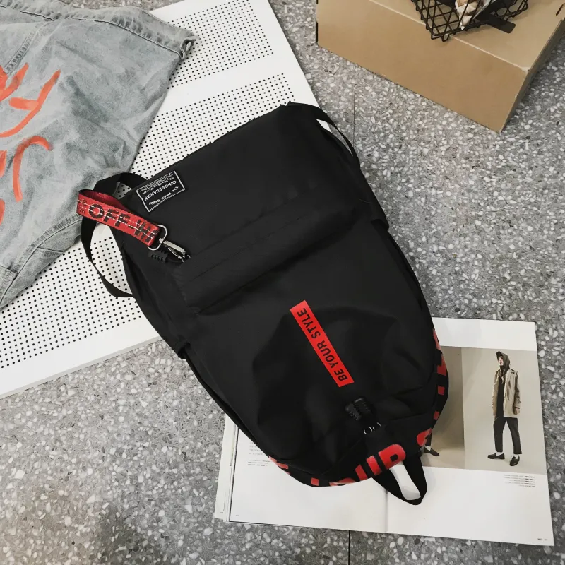 URBAN FOREST Oxford Backpack Unisex Black & Red/Black & Yellow/Light Gray/Dark Gray/Black/Red-2