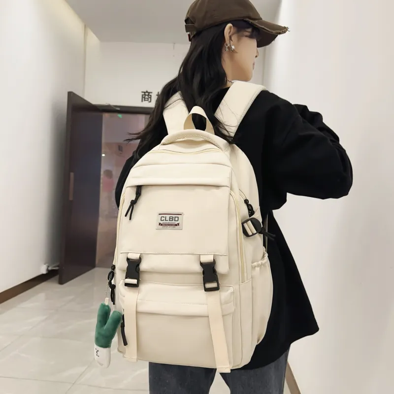 URBAN FOREST Nylon Backpack Regular Unisex White/Black/Red/Purple-3