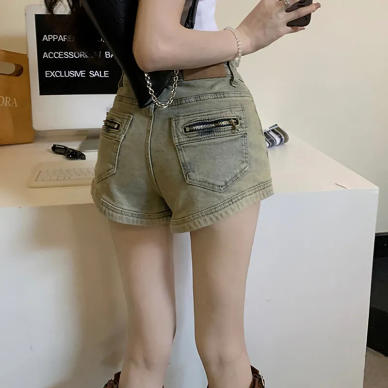 Fashion Denim Shorts Women's Classic Vintage Blue-2