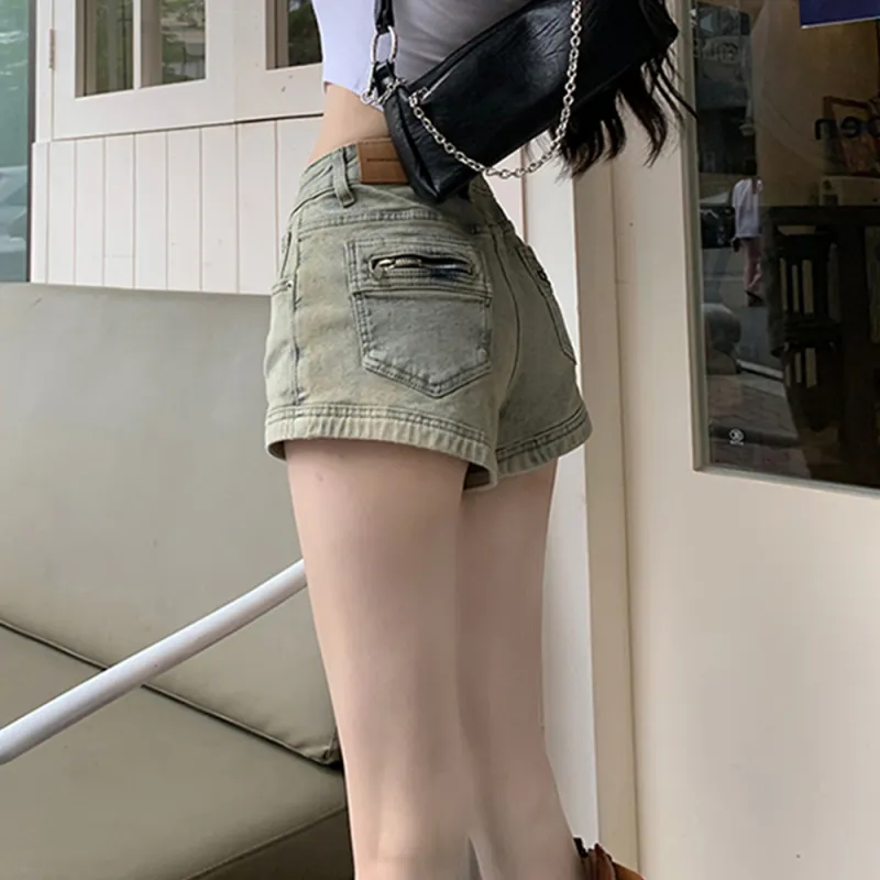 Fashion Denim Shorts Women's Classic Vintage Blue-4