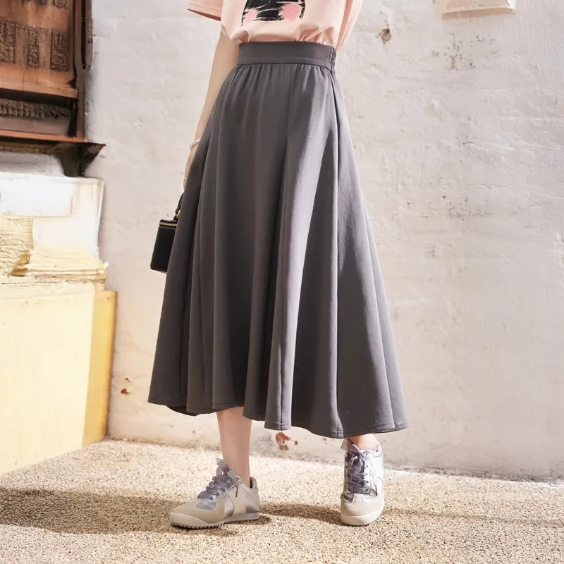 MISHOW Casual Long Skirt Women's Gray-2