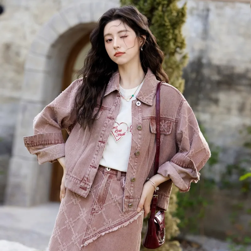 MISHOW Denim Jacket Women's Pink-3