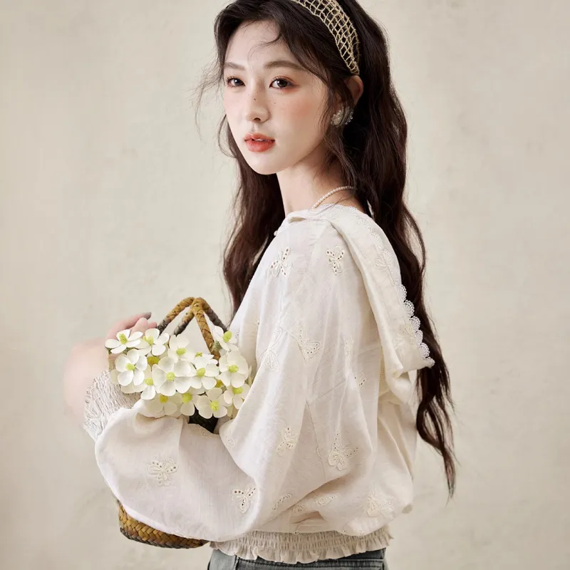 MISHOW Chiffon Shirt Women's Oat White-2