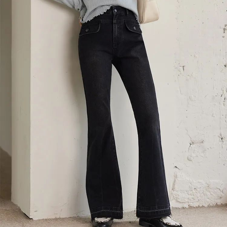 MISHOW Jeans Women's Black Gray Color-3