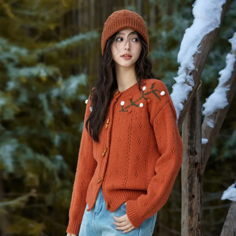 MISHOW Knitwear Women's Coral Orange-2