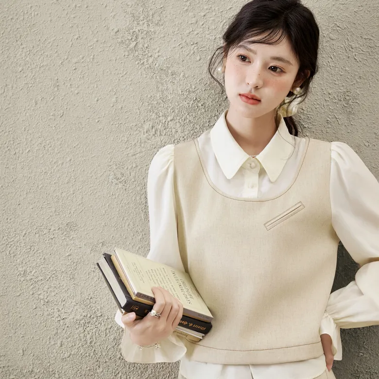 MISHOW Skirt Set Women's Cream Yellow-4