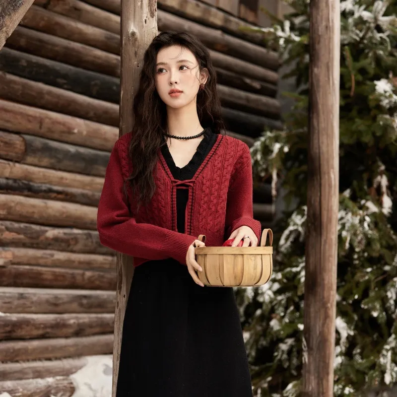 MISHOW Knitwear Women's Red-4