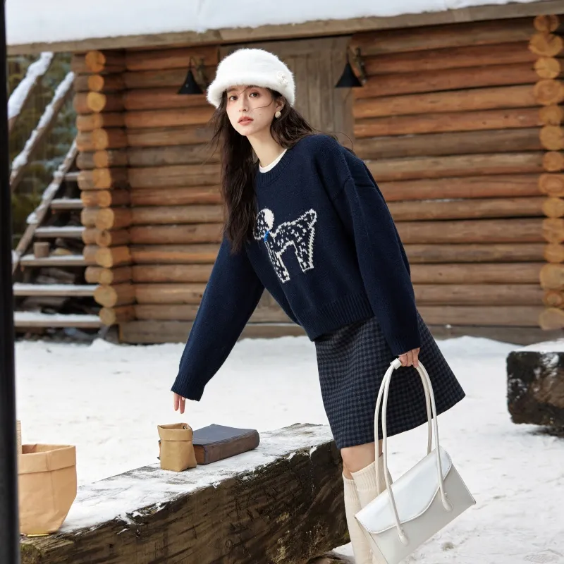 MISHOW Sweater Women's Navy Blue-4
