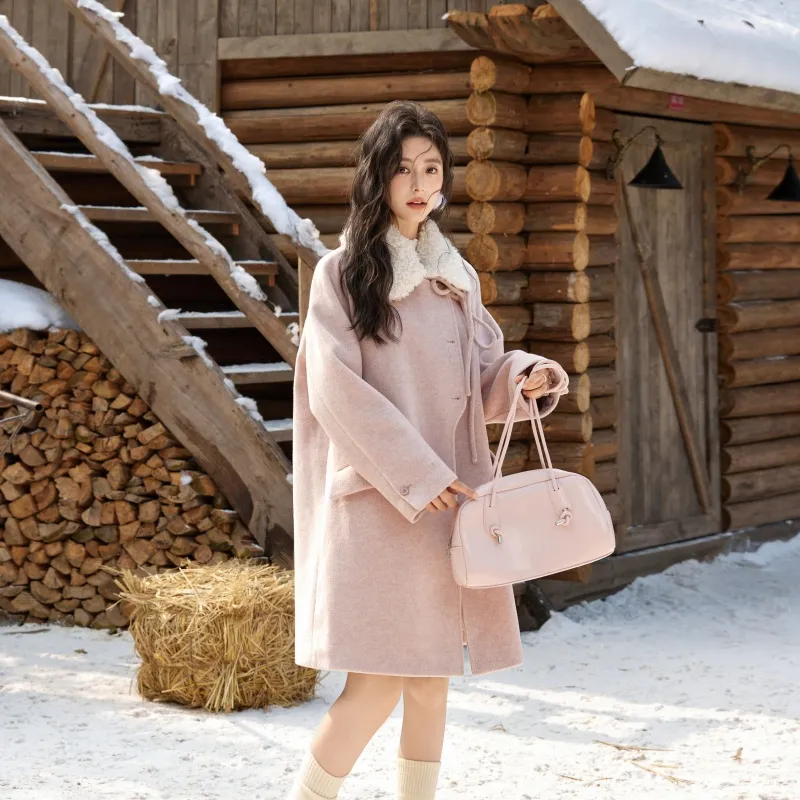 MISHOW Coats Women's Pink-3