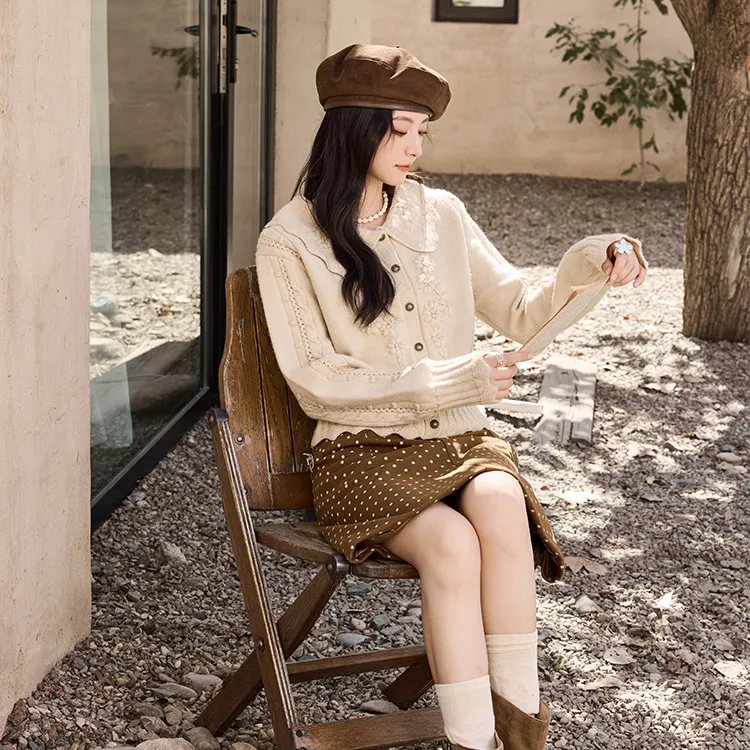 MISHOW Knitwear Women's Milk Tea Apricot-5