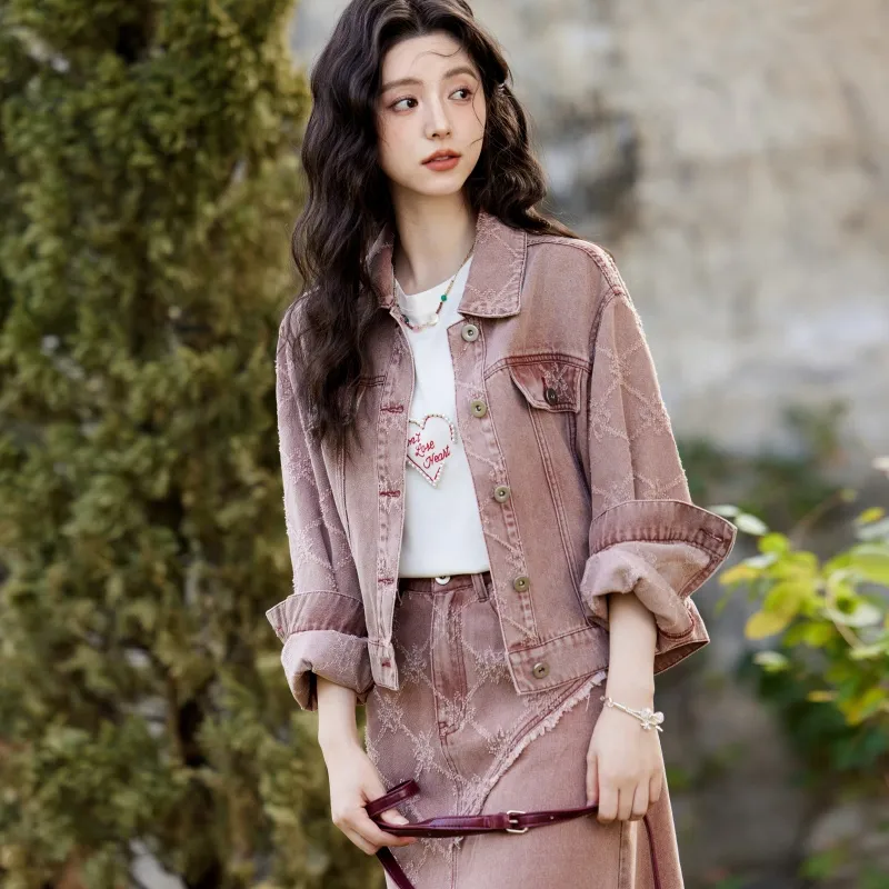 MISHOW Denim Jacket Women's Pink-2
