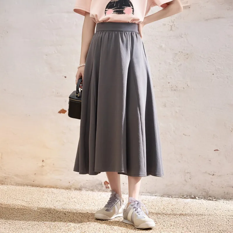 MISHOW Casual Long Skirt Women's Gray-1