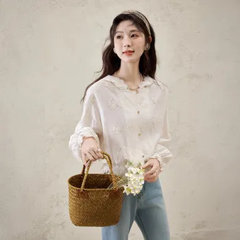 MISHOW Chiffon Shirt Women's Oat White