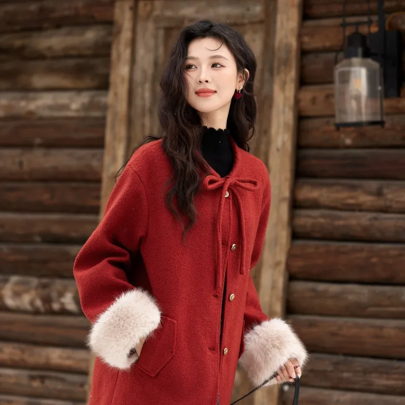 MISHOW Coat Women's Vintage Red-2