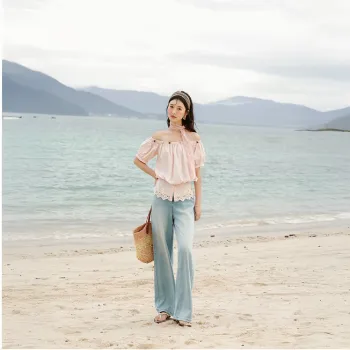 MISHOW Chiffon Shirt Women's Lotus Root Powder