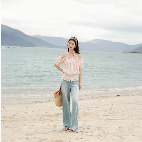 MISHOW Chiffon Shirt Women's Lotus Root Powder