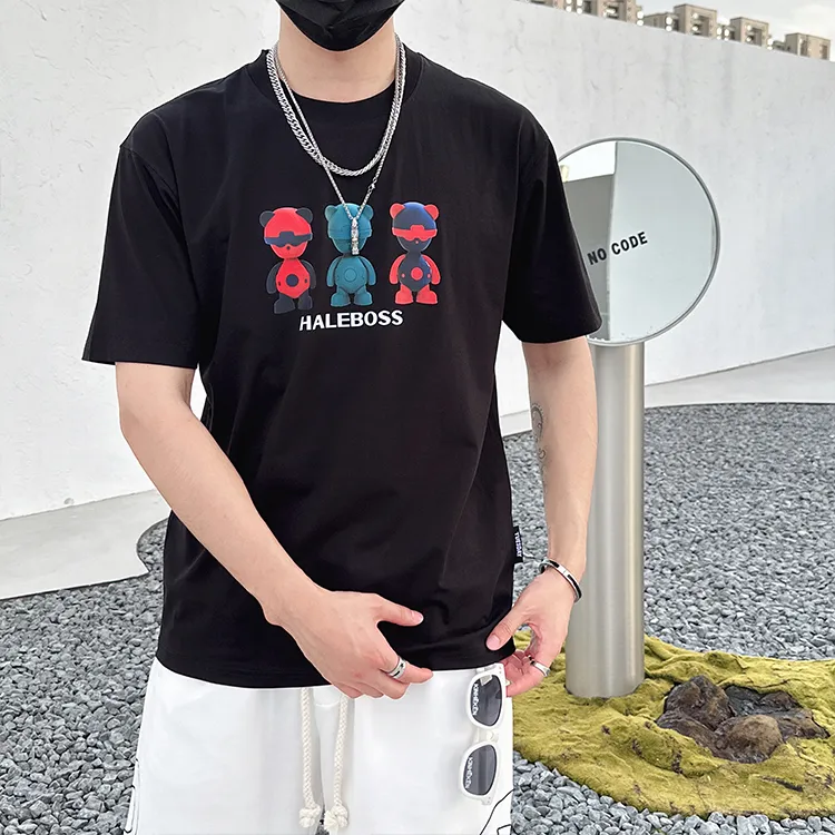 HALEBOSS x Inlex Bear Drop Shoulder Sleeve T Shirt Unisex-2