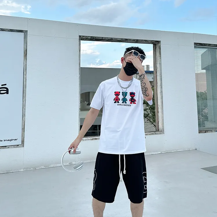 HALEBOSS x Inlex Bear Drop Shoulder Sleeve T Shirt Unisex-8