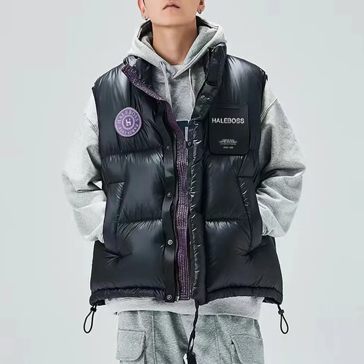 HALEBOSS Vests Men Black-6