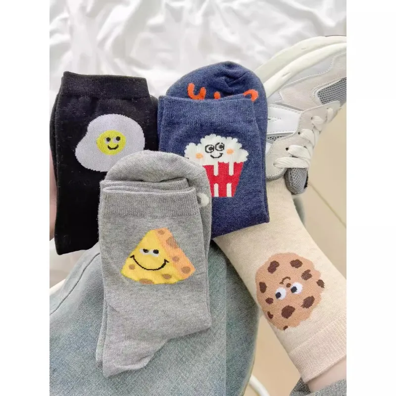 XIA.WA.ZHI.XIU Mid Calf Socks Women's Shopping Bag 8 Pack-5