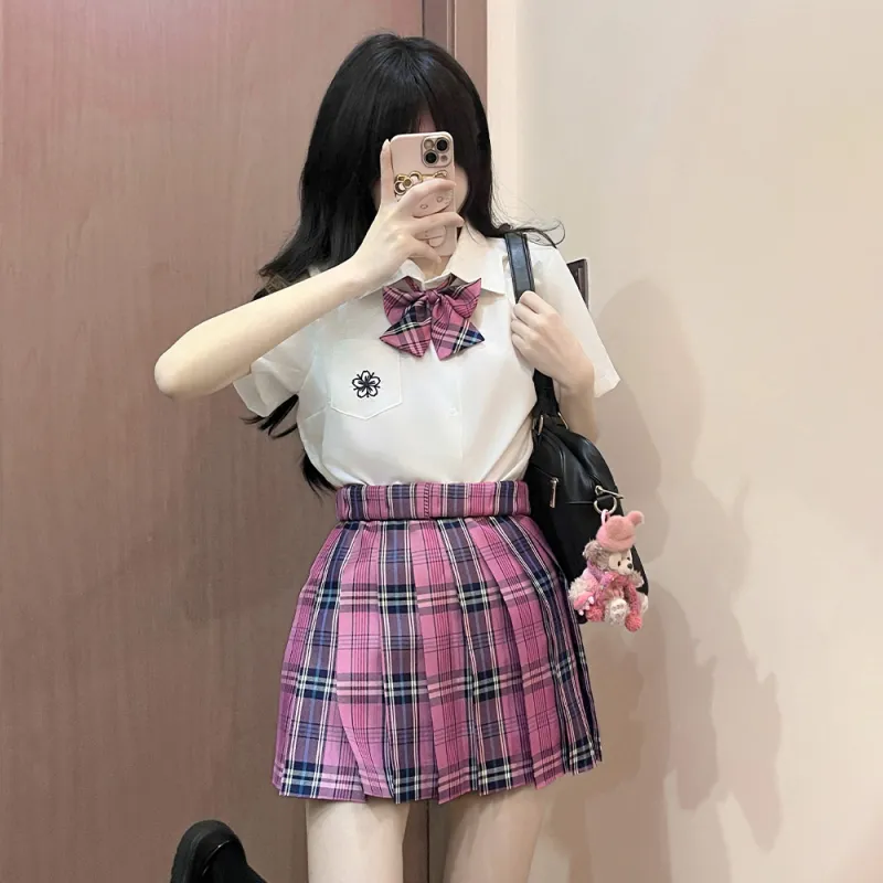 RIMUXINGHE School Supply Short Skirt Set Women's-17