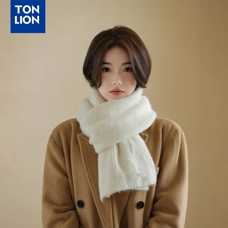Tonlion Polyester Knit Scarves Women's-3