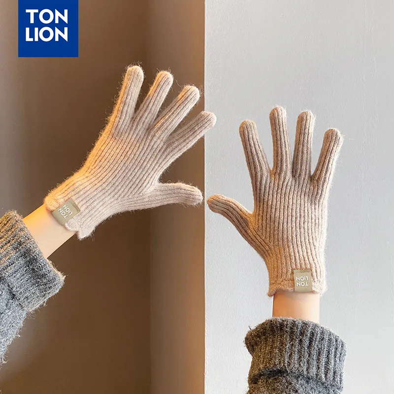 Tonlion Acrylic Knit Gloves Women's-7