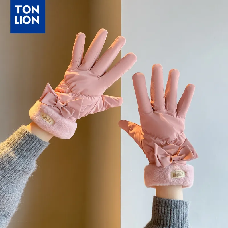 Tonlion Polyester Knit Gloves Women's-1