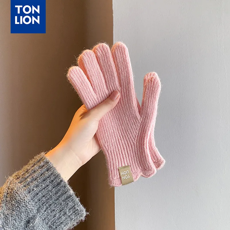 Tonlion Acrylic Knit Gloves Women's-12