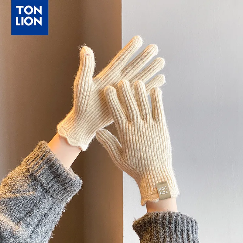 Tonlion Acrylic Knit Gloves Women's-2