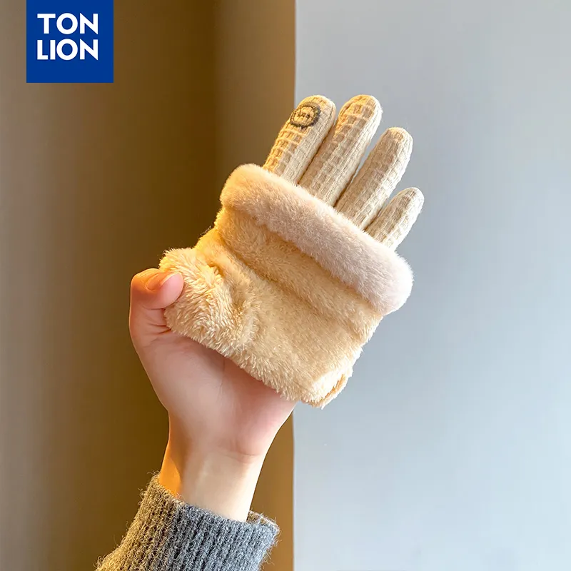 Tonlion Polyester Knit Gloves Women's-2