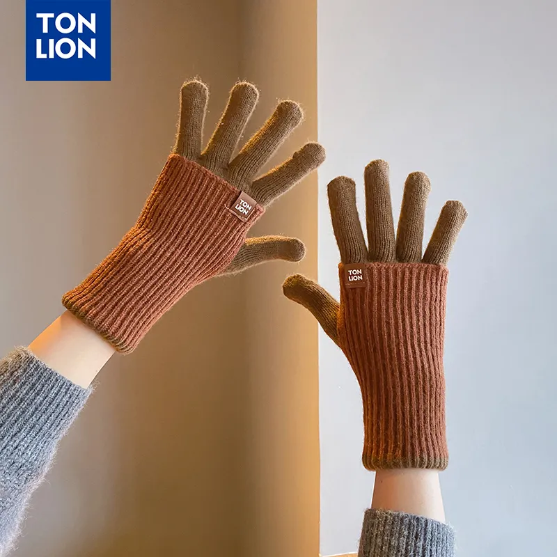 Tonlion Acrylic Knit Gloves Women's-2