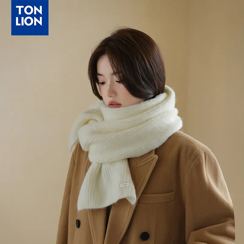 Tonlion Polyester Knit Scarves Women's-7