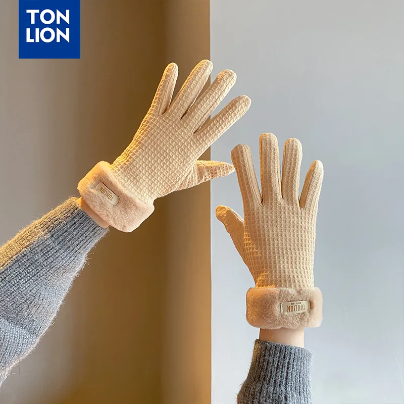 Tonlion Polyester Knit Gloves Women's-1