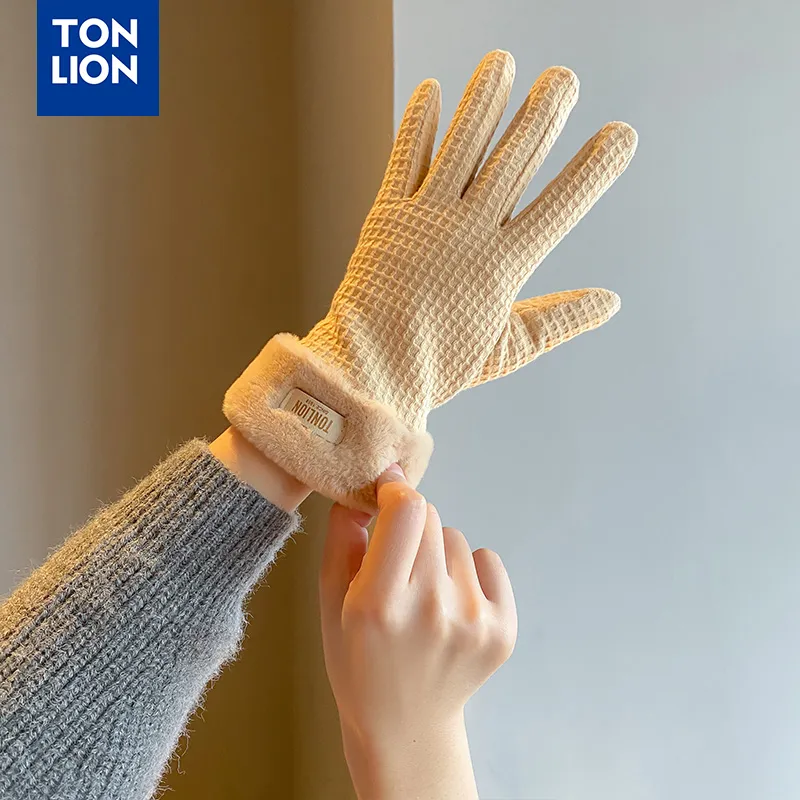 Tonlion Polyester Knit Gloves Women's-5