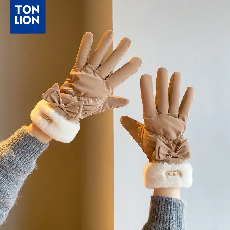 Tonlion Polyester Knit Gloves Women's-7
