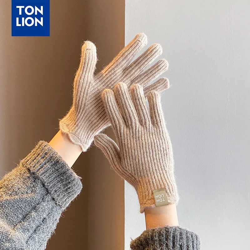Tonlion Acrylic Knit Gloves Women's-8