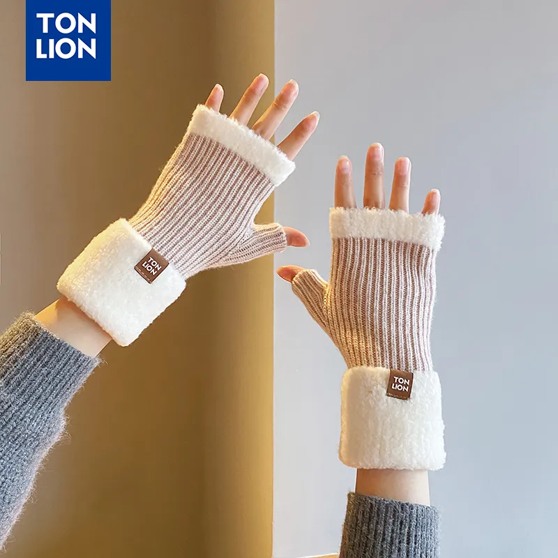 Tonlion Sheep Wool Knit Gloves Women's-7