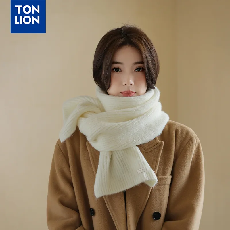 Tonlion Polyester Knit Scarves Women's-6