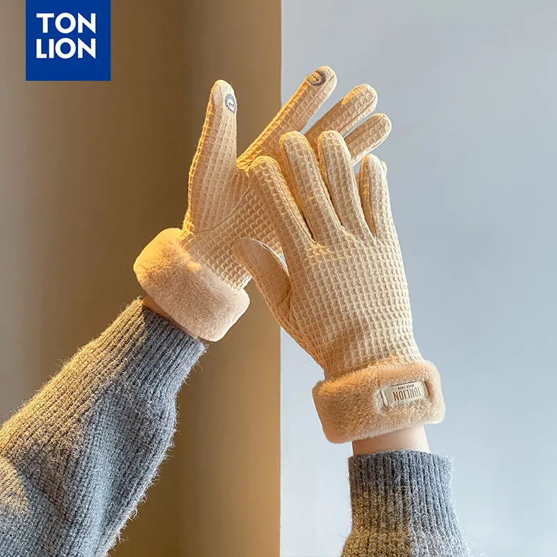 Tonlion Polyester Knit Gloves Women's-4