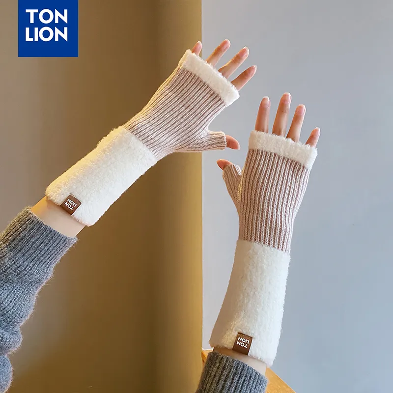 Tonlion Sheep Wool Knit Gloves Women's-11