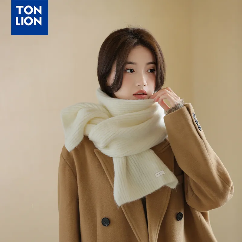 Tonlion Polyester Knit Scarves Women's-5